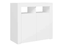 Aparador con luces LED Blanco 80x35x75 cm
