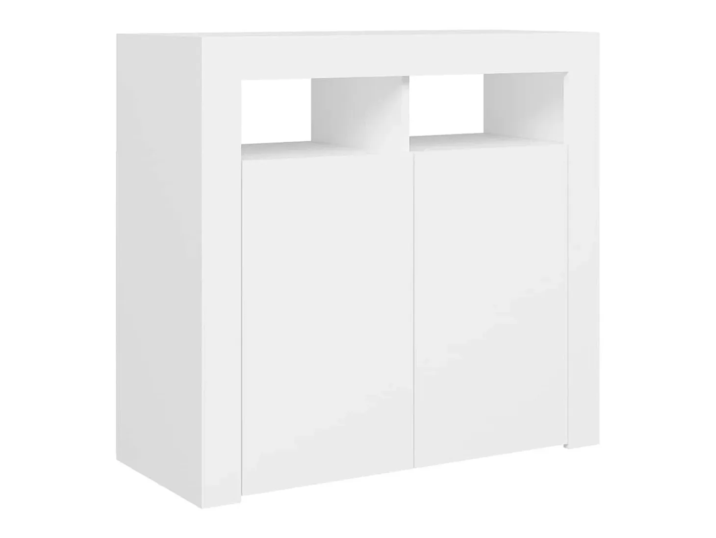 Aparador con luces LED Blanco 80x35x75 cm