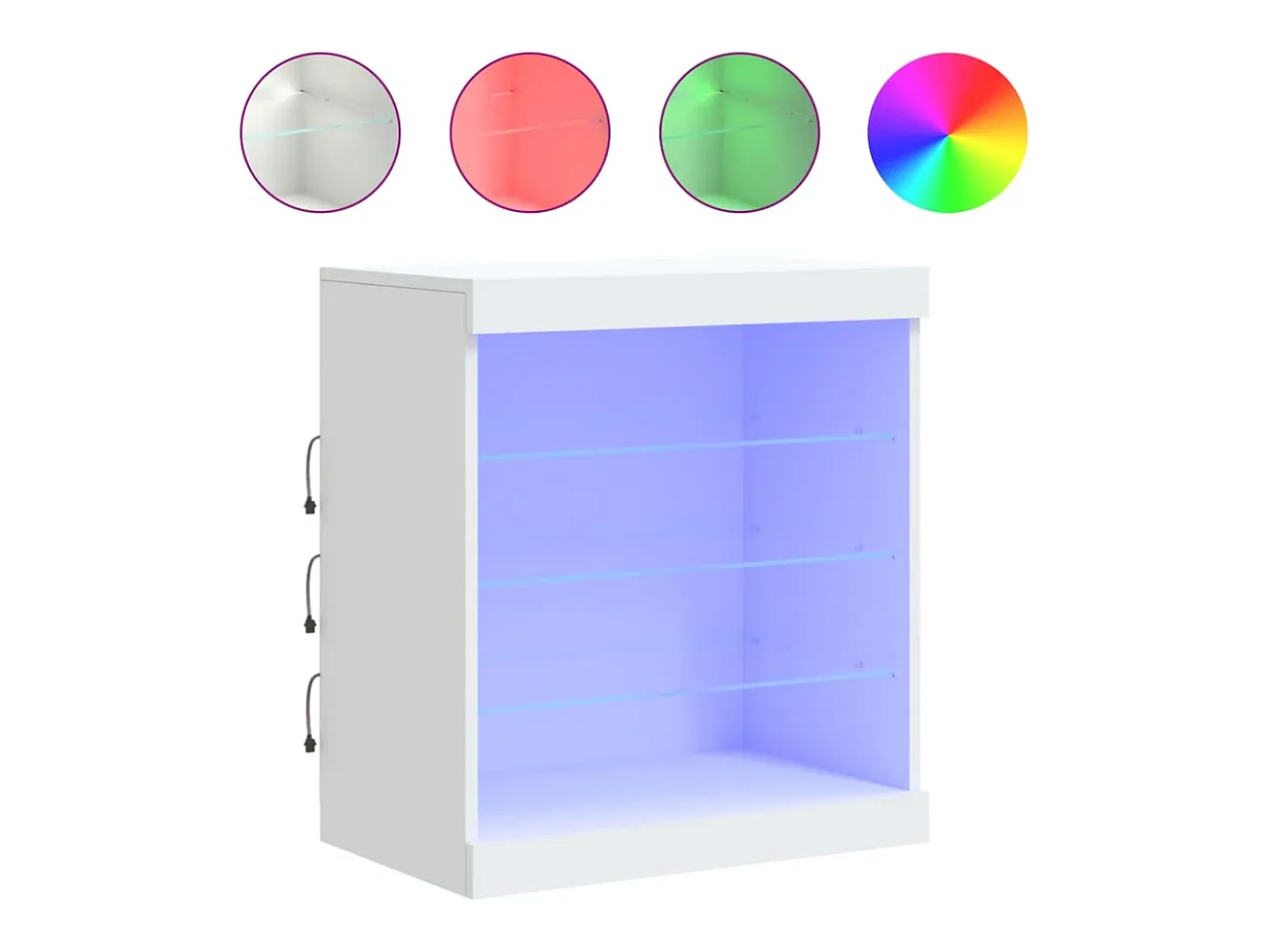 Aparador con luces LED blanco 60,5x37x67 cm ES594923