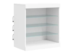 Aparador con luces LED blanco 60,5x37x67 cm ES594923