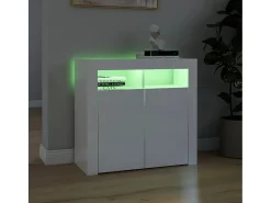 Aparador con luces LED blanco brillante 80x35x75 cm ES91902
