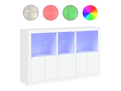 Aparador con luces LED blanco 162x37x100 cm