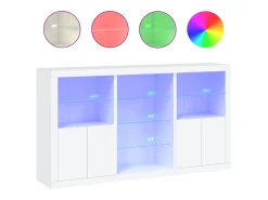 Aparador con luces LED blancas 181,5x37x100 cm