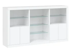 Aparador con luces LED blancas 181,5x37x100 cm