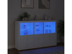 Aparador con luces LED blanco 162x37x100 cm ES363628