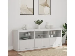 Aparador con luces LED blanco 181,5x37x67 cm