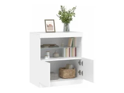 Aparador con luces LED blanco 60x37x67 cm