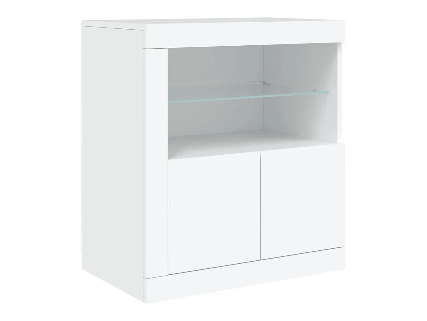 Aparador con luces LED blancas 162x37x67 cm