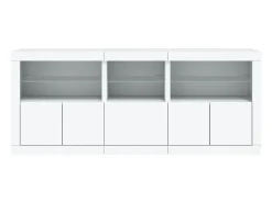Aparador con luces LED blancas 162x37x67 cm