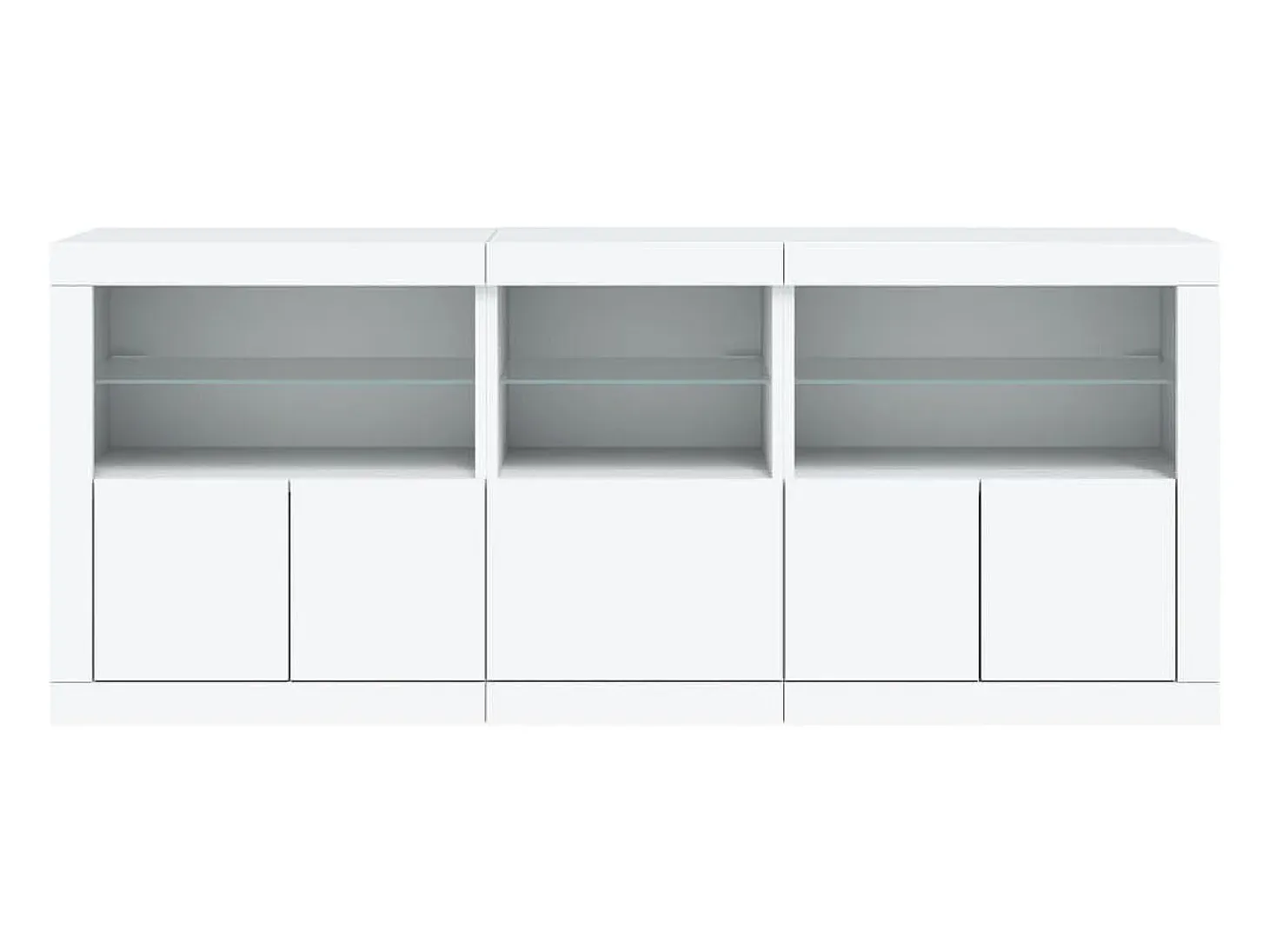 Aparador con luces LED blancas 162x37x67 cm