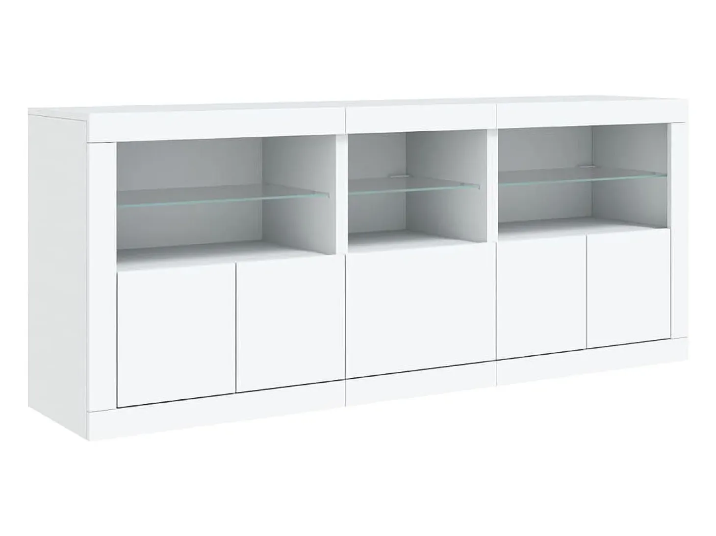 Aparador con luces LED blancas 162x37x67 cm