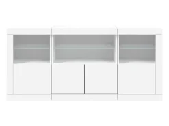 Aparador con luces LED blanco 142,5x37x67 cm