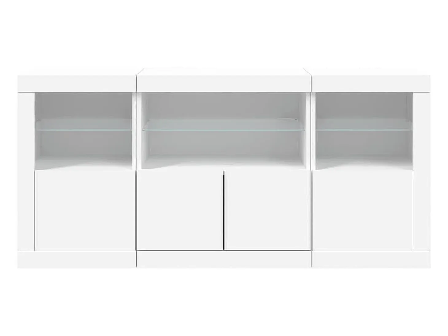 Aparador con luces LED blanco 142,5x37x67 cm