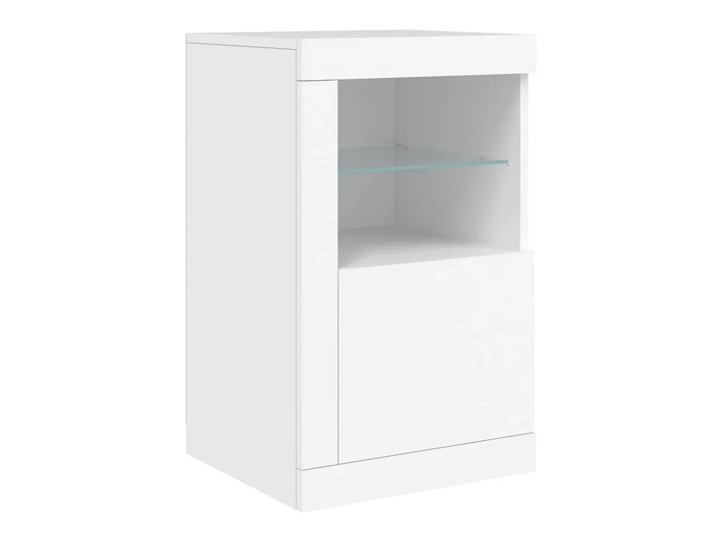 Aparador con luces LED blanco 142,5x37x67 cm
