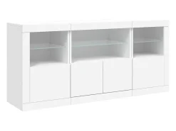 Aparador con luces LED blanco 142,5x37x67 cm