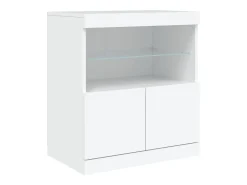 Aparador con luces LED blanco 142,5x37x67 cm