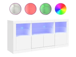Aparador con luces LED blanco 142,5x37x67 cm
