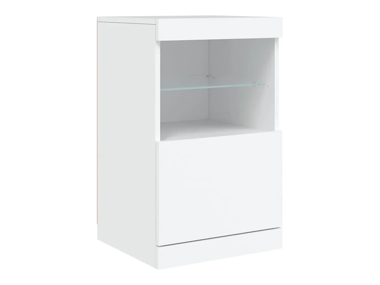 Aparador con luces LED blanco 123x37x67 cm