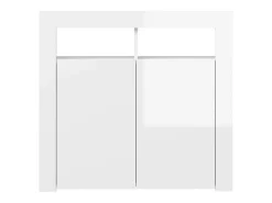 Aparador con luces LED en blanco brillo 80x35x75 cm