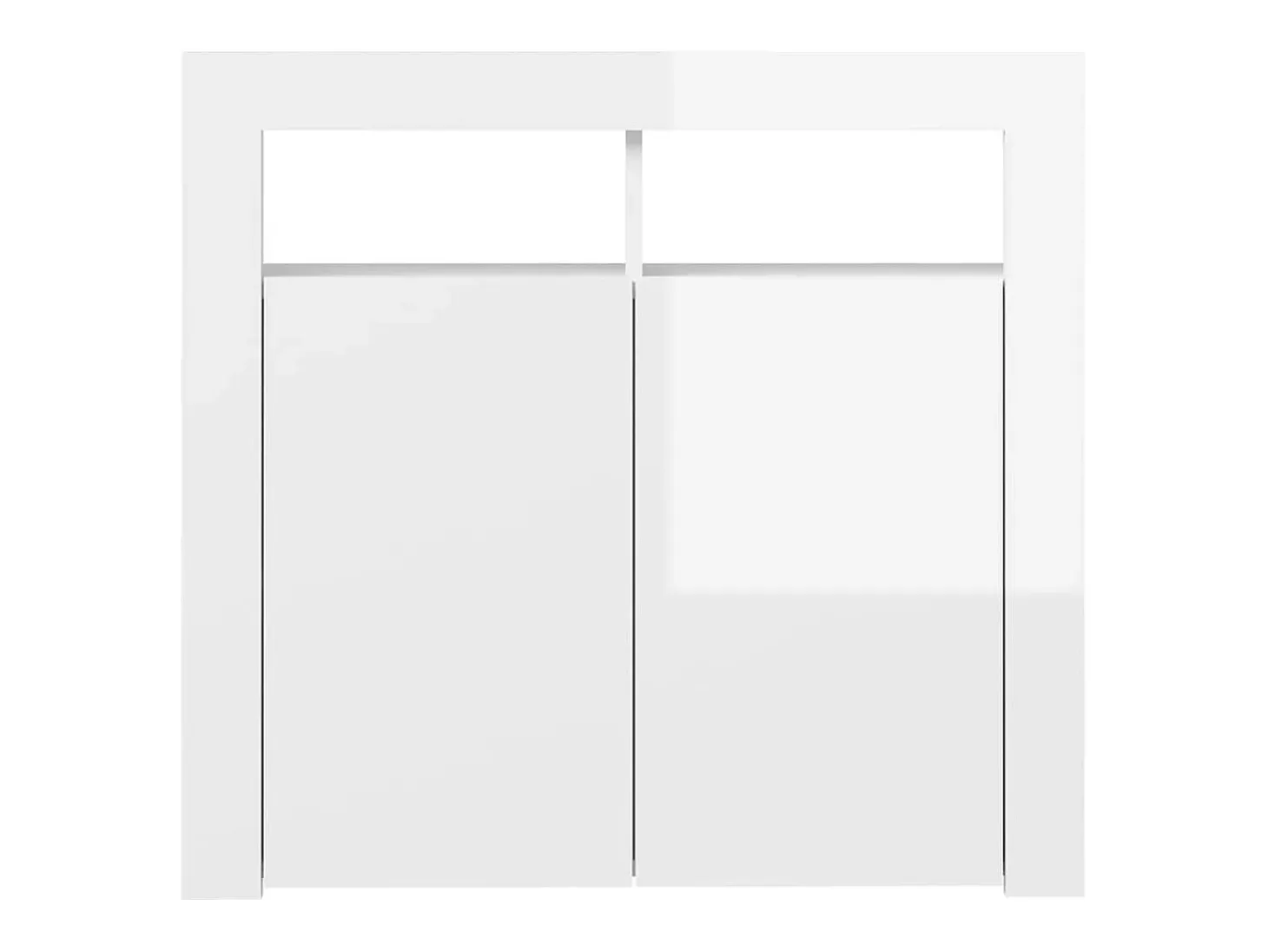 Aparador con luces LED en blanco brillo 80x35x75 cm