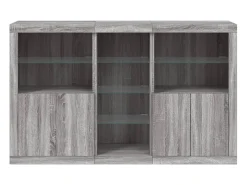 Aparador con luces LED gris Sonoma 162x37x100 cm