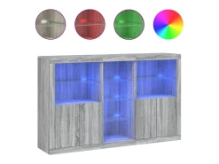 Aparador con luces LED gris Sonoma 162x37x100 cm