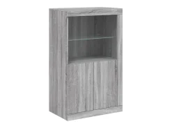 Aparador con luces LED gris Sonoma 202x37x100 cm