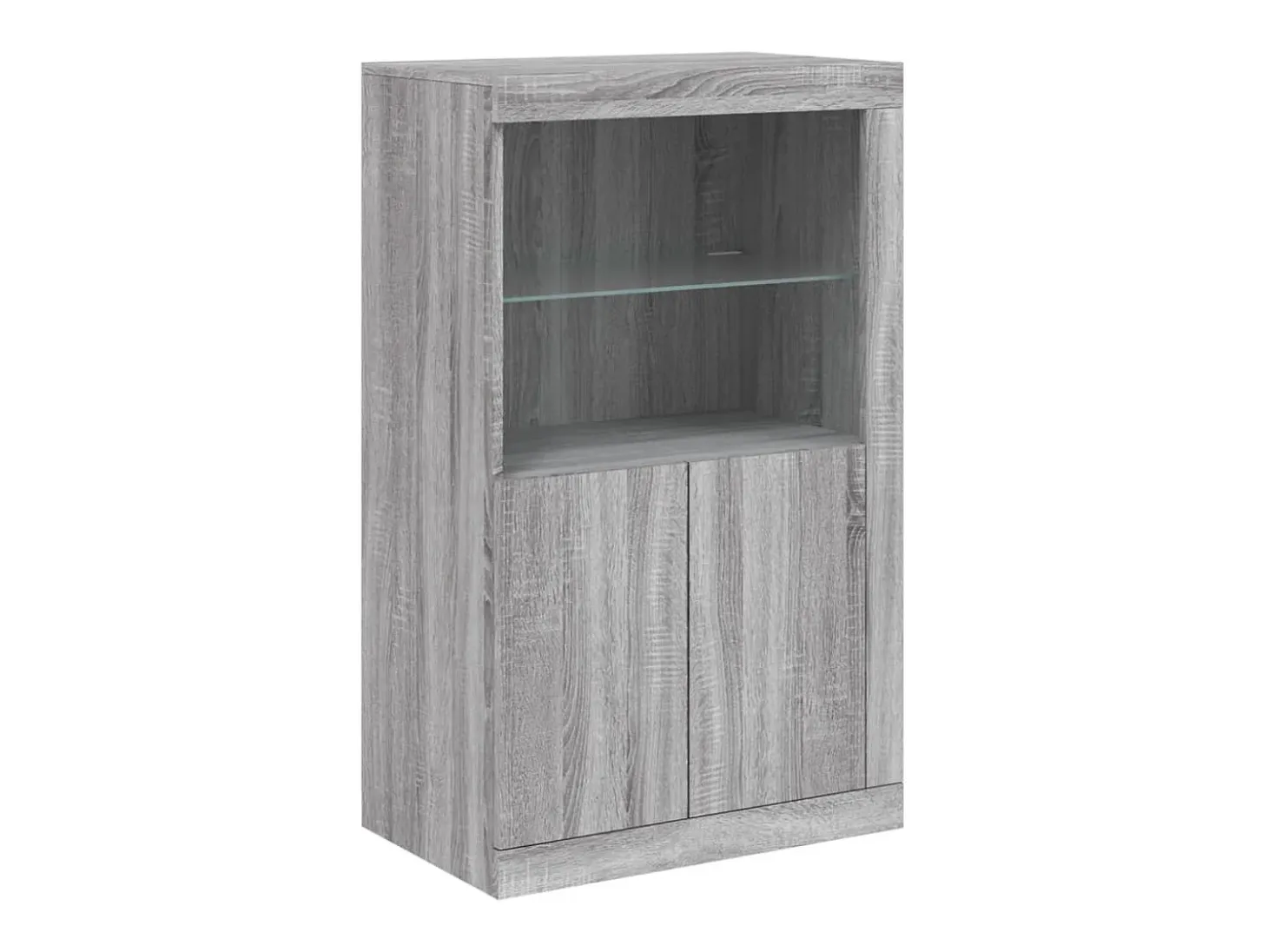 Aparador con luces LED gris Sonoma 202x37x100 cm