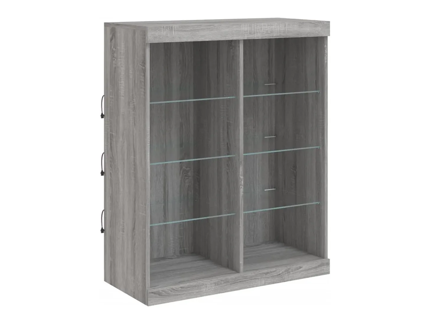 Aparador con luces LED gris Sonoma 202x37x100 cm