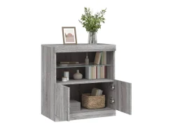 Aparador con luces LED gris Sonoma 60x37x67 cm ES819597