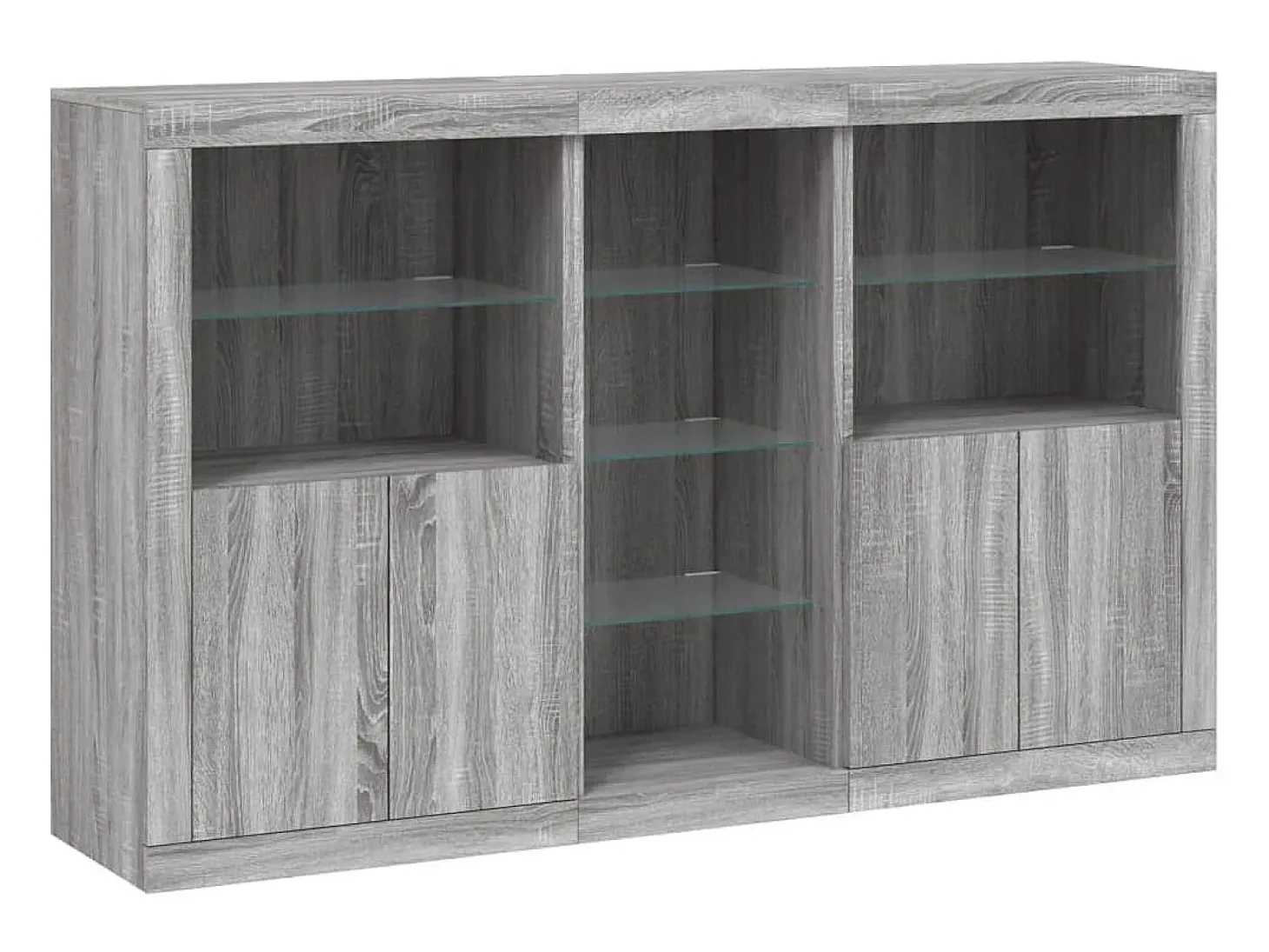 Aparador con luces LED gris Sonoma 162x37x100 cm