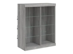 Aparador con luces LED gris Sonoma 81x37x100 cm ES112016