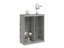 Aparador con luces LED gris Sonoma 81x37x100 cm ES112016
