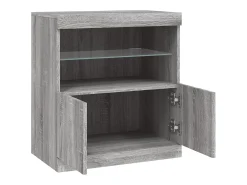 Aparador con luces LED gris Sonoma 60,5x37x67 cm