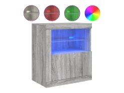 Aparador con luces LED gris Sonoma 60,5x37x67 cm