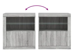 Aparador con luces LED gris Sonoma 60,5x37x67 cm