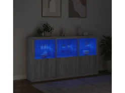 Aparador con luces LED gris Sonoma 181,5x37x100 cm