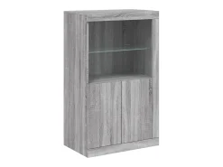 Aparador con luces LED gris Sonoma 181,5x37x100 cm