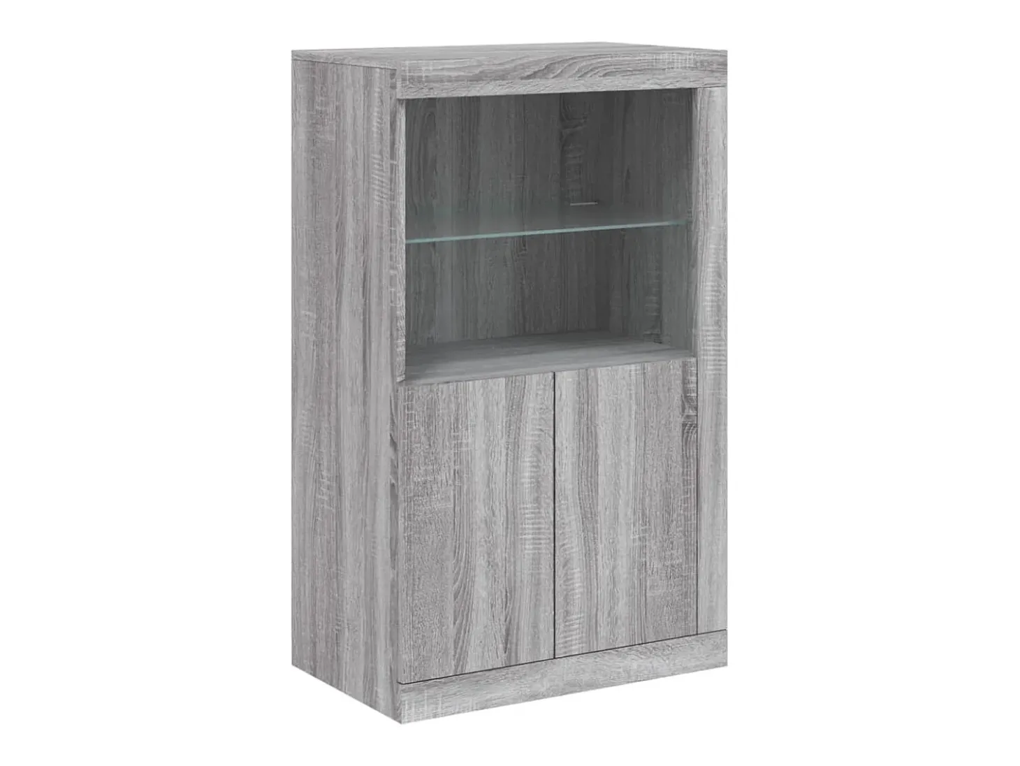 Aparador con luces LED gris Sonoma 181,5x37x100 cm