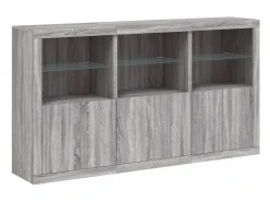 Aparador con luces LED gris Sonoma 181,5x37x100 cm