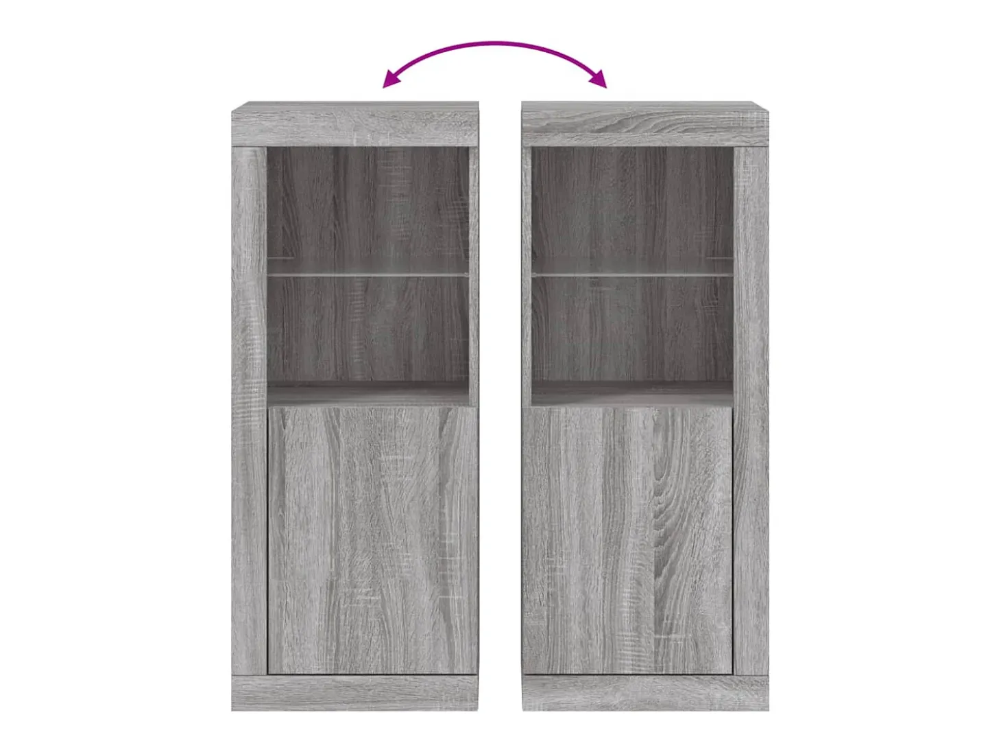 Aparador con luces LED gris Sonoma 41x37x100 cm