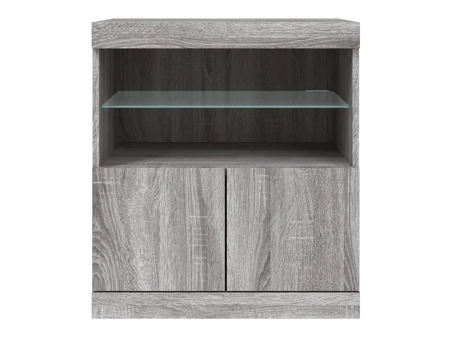 Aparador con luces LED gris Sonoma 60x37x67 cm
