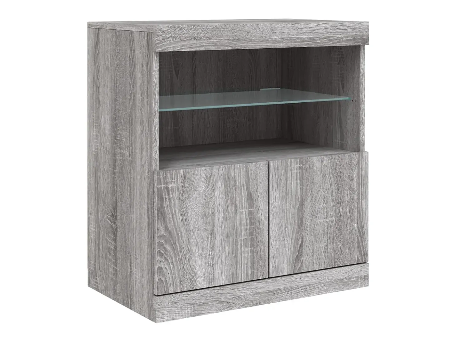 Aparador con luces LED gris Sonoma 60x37x67 cm