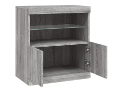 Aparador con luces LED gris Sonoma 60x37x67 cm
