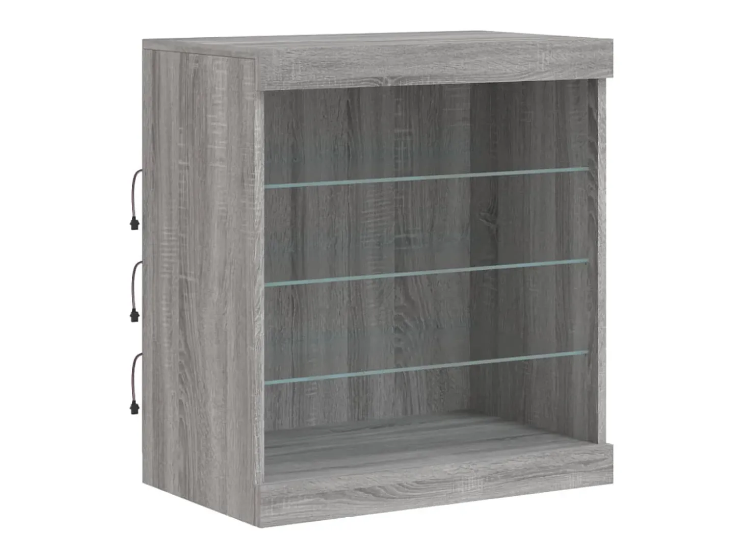 Aparador con luces LED gris Sonoma 60,5x37x67 cm
