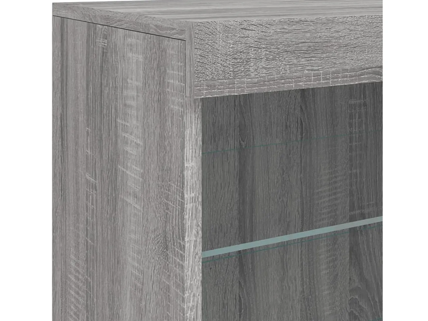 Aparador con luces LED gris Sonoma 60,5x37x67 cm