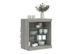 Aparador con luces LED gris Sonoma 60,5x37x67 cm