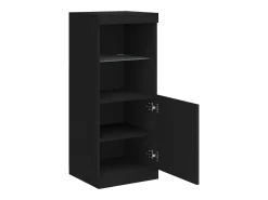 Aparador con luces LED negro 41x37x100 cm