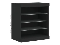 Aparador con luces LED negro 142,5x37x67 cm