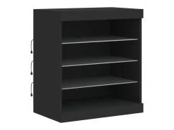 Aparador con luces LED negro 60,5x37x67 cm ES853467